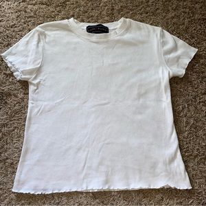 White Lettuce Hem Crop Top